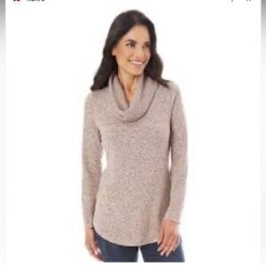 APT9 large rose cowl neck, long sleeve top